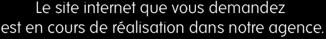 Le site internet que vous demandez est en cours de ralisation dans notre agence